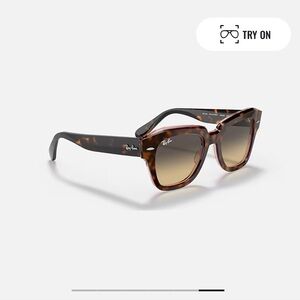RayBan State Street Sunglasses, Polished Havana, Brown Lense